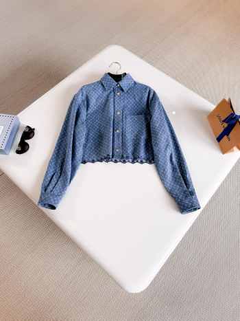 Uubags Louis Vuitton 1AKEDM Short Monogram Denim Shirt