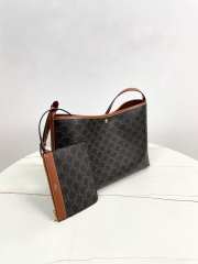Uubags Celine Soft Shopper Bag In Triomphe Canvas and Calfskin Tan 32.5x24.5x14cm  - 5
