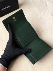 Uubags Chanel Classic Embossed Crocodile Small Trifold Flap Wallet Green 10.5x11.5x3cm - 6