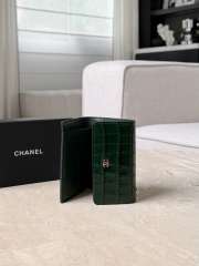 Uubags Chanel Classic Embossed Crocodile Small Trifold Flap Wallet Green 10.5x11.5x3cm - 4