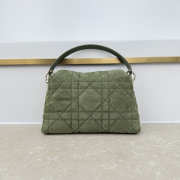 Uubags Dior Adiorable Top Handle Mini Bag Soupir Green Macrocannage Suede Goatskin 22.5x13x9cm - 2