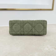 Uubags Dior Adiorable Top Handle Mini Bag Soupir Green Macrocannage Suede Goatskin 22.5x13x9cm - 4