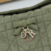 Uubags Dior Adiorable Top Handle Mini Bag Soupir Green Macrocannage Suede Goatskin 22.5x13x9cm - 6