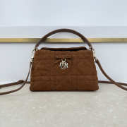Uubags Dior Adiorable Top Handle Mini Bag Marron Bobby Macrocannage Suede Goatskin 22.5x13x9cm - 1