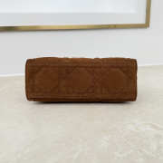 Uubags Dior Adiorable Top Handle Mini Bag Marron Bobby Macrocannage Suede Goatskin 22.5x13x9cm - 4
