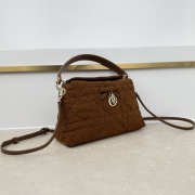 Uubags Dior Adiorable Top Handle Mini Bag Marron Bobby Macrocannage Suede Goatskin 22.5x13x9cm - 3