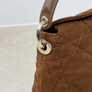 Uubags Dior Adiorable Top Handle Mini Bag Marron Bobby Macrocannage Suede Goatskin 22.5x13x9cm - 5