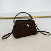 Uubags Dior Adiorable Top Handle Mini Bag Cocoa Macrocannage Suede Goatskin 22.5x13x9cm - 6