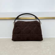 Uubags Dior Adiorable Top Handle Mini Bag Cocoa Macrocannage Suede Goatskin 22.5x13x9cm - 5