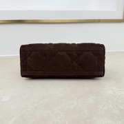 Uubags Dior Adiorable Top Handle Mini Bag Cocoa Macrocannage Suede Goatskin 22.5x13x9cm - 4