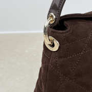 Uubags Dior Adiorable Top Handle Mini Bag Cocoa Macrocannage Suede Goatskin 22.5x13x9cm - 3