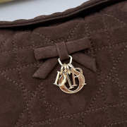 Uubags Dior Adiorable Top Handle Mini Bag Cocoa Macrocannage Suede Goatskin 22.5x13x9cm - 2