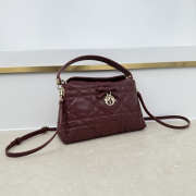 Uubags Dior Adiorable Top Handle Mini Bag Hermitage Red Macrocannage Lambskin 22.5x13x9cm - 6