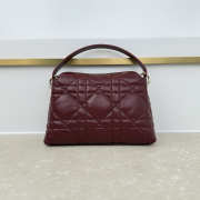 Uubags Dior Adiorable Top Handle Mini Bag Hermitage Red Macrocannage Lambskin 22.5x13x9cm - 4