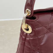 Uubags Dior Adiorable Top Handle Mini Bag Hermitage Red Macrocannage Lambskin 22.5x13x9cm - 3