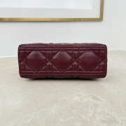 Uubags Dior Adiorable Top Handle Mini Bag Hermitage Red Macrocannage Lambskin 22.5x13x9cm - 5