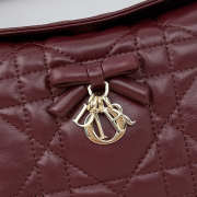 Uubags Dior Adiorable Top Handle Mini Bag Hermitage Red Macrocannage Lambskin 22.5x13x9cm - 2