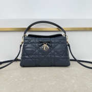 Uubags Dior Adiorable Top Handle Mini Bag Navy Blue Macrocannage Lambskin 22.5x13x9cm - 1