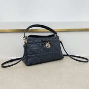 Uubags Dior Adiorable Top Handle Mini Bag Navy Blue Macrocannage Lambskin 22.5x13x9cm - 5