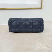 Uubags Dior Adiorable Top Handle Mini Bag Navy Blue Macrocannage Lambskin 22.5x13x9cm - 4