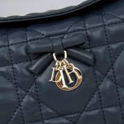 Uubags Dior Adiorable Top Handle Mini Bag Navy Blue Macrocannage Lambskin 22.5x13x9cm - 2