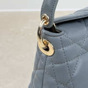 Uubags Dior Adiorable Top Handle Mini Bag Blue Gray Macrocannage Lambskin 22.5x13x9cm - 5