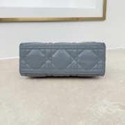 Uubags Dior Adiorable Top Handle Mini Bag Blue Gray Macrocannage Lambskin 22.5x13x9cm - 4