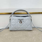 Uubags Dior Adiorable Top Handle Mini Bag Ice Blue Macrocannage Lambskin 22.5x13x9cm - 1