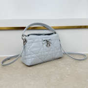Uubags Dior Adiorable Top Handle Mini Bag Ice Blue Macrocannage Lambskin 22.5x13x9cm - 5