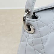 Uubags Dior Adiorable Top Handle Mini Bag Ice Blue Macrocannage Lambskin 22.5x13x9cm - 4