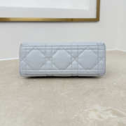 Uubags Dior Adiorable Top Handle Mini Bag Ice Blue Macrocannage Lambskin 22.5x13x9cm - 3
