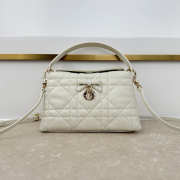 Uubags Dior Adiorable Top Handle Mini Bag Latte Macrocannage Lambskin 22.5x13x9cm - 1