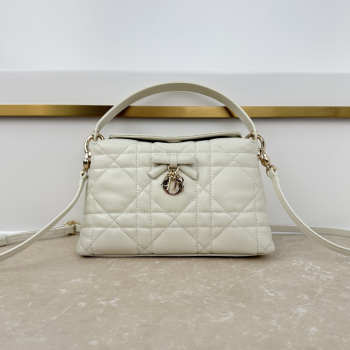 Uubags Dior Adiorable Top Handle Mini Bag Latte Macrocannage Lambskin 22.5x13x9cm