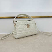 Uubags Dior Adiorable Top Handle Mini Bag Latte Macrocannage Lambskin 22.5x13x9cm - 5