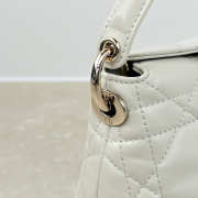 Uubags Dior Adiorable Top Handle Mini Bag Latte Macrocannage Lambskin 22.5x13x9cm - 3