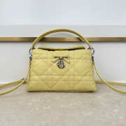 Uubags Dior Adiorable Top Handle Mini Bag Yellow Macrocannage Lambskin 22.5x13x9cm - 1