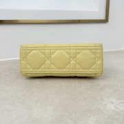 Uubags Dior Adiorable Top Handle Mini Bag Yellow Macrocannage Lambskin 22.5x13x9cm - 4