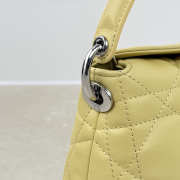 Uubags Dior Adiorable Top Handle Mini Bag Yellow Macrocannage Lambskin 22.5x13x9cm - 3