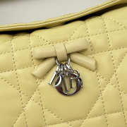 Uubags Dior Adiorable Top Handle Mini Bag Yellow Macrocannage Lambskin 22.5x13x9cm - 2