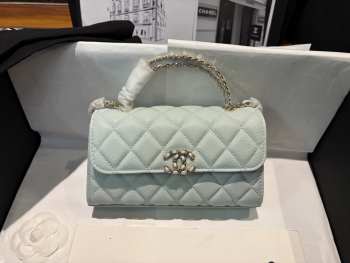 Chanel small 23p Kelly light blue bag 19x10x4.5cm