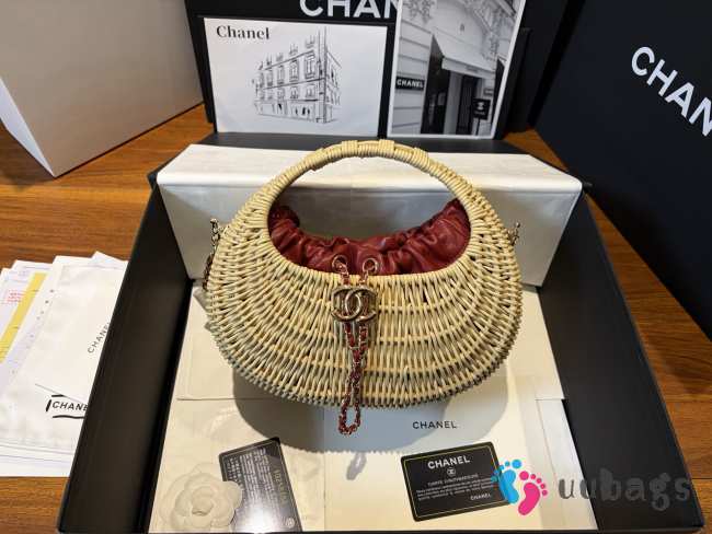 Uubags Chanel Cruise 2026/27 Woven Basket Bag In Natural Color 25.5x23x14.5cm - 1