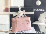 Uubags Chanel Vanity with chain calfskin leather with crocodile embossing & gold-colored metal pink 17x19.5x5cm - 4