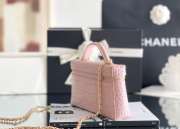 Uubags Chanel Vanity with chain calfskin leather with crocodile embossing & gold-colored metal pink 17x19.5x5cm - 2