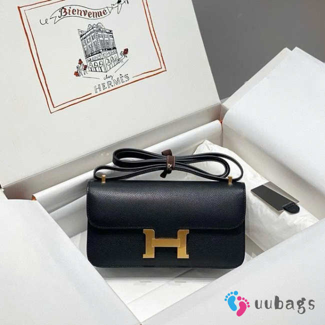 Uubags Hermes Constance Elan Black in Epsom Gold hardware 26cm - 1