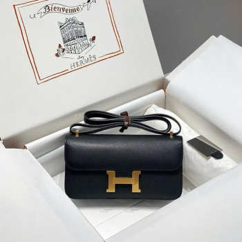 Uubags Hermes Constance Elan Black in Epsom Gold hardware 26cm