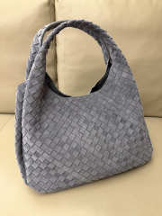 Uubags Bottega Veneta medium Campana bag in intrecciato suede with denim effect cloudy indigo 33x20x16.5cm - 1