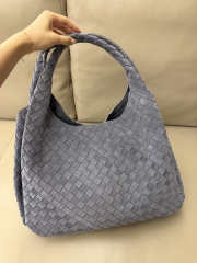 Uubags Bottega Veneta medium Campana bag in intrecciato suede with denim effect cloudy indigo 33x20x16.5cm - 6