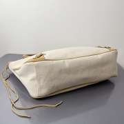Uubags Balenciaga Le City Beach tote bag medium in natural beige linen canvas with camel waxed suede calfskin trims, aged-gold hardware 41x28.5x13cm - 5