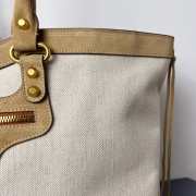 Uubags Balenciaga Le City Beach tote bag medium in natural beige linen canvas with camel waxed suede calfskin trims, aged-gold hardware 41x28.5x13cm - 2