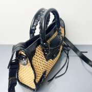Uubags Balenciaga Le City bag small in natural beige/black raffia effect fabric and black Arena lambskin, brass hardware 30x20x10cm - 3
